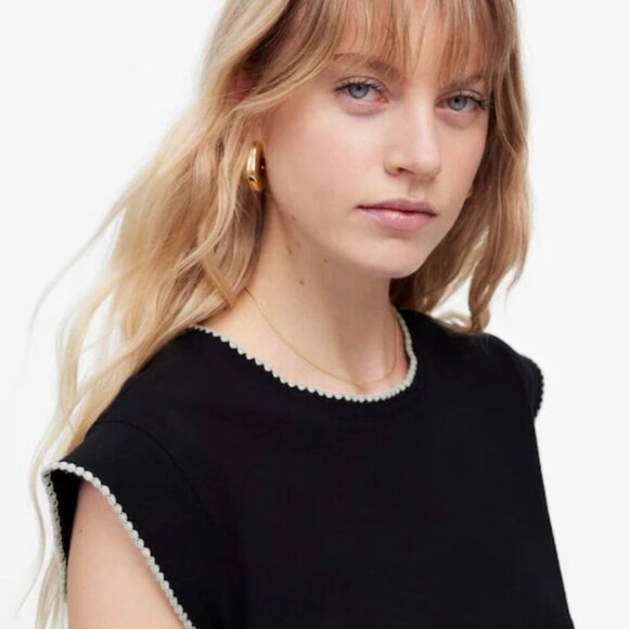 NWT Madewell Black Side-Cinch Muscle Tee - Size: Medium - Picture 11 of 13